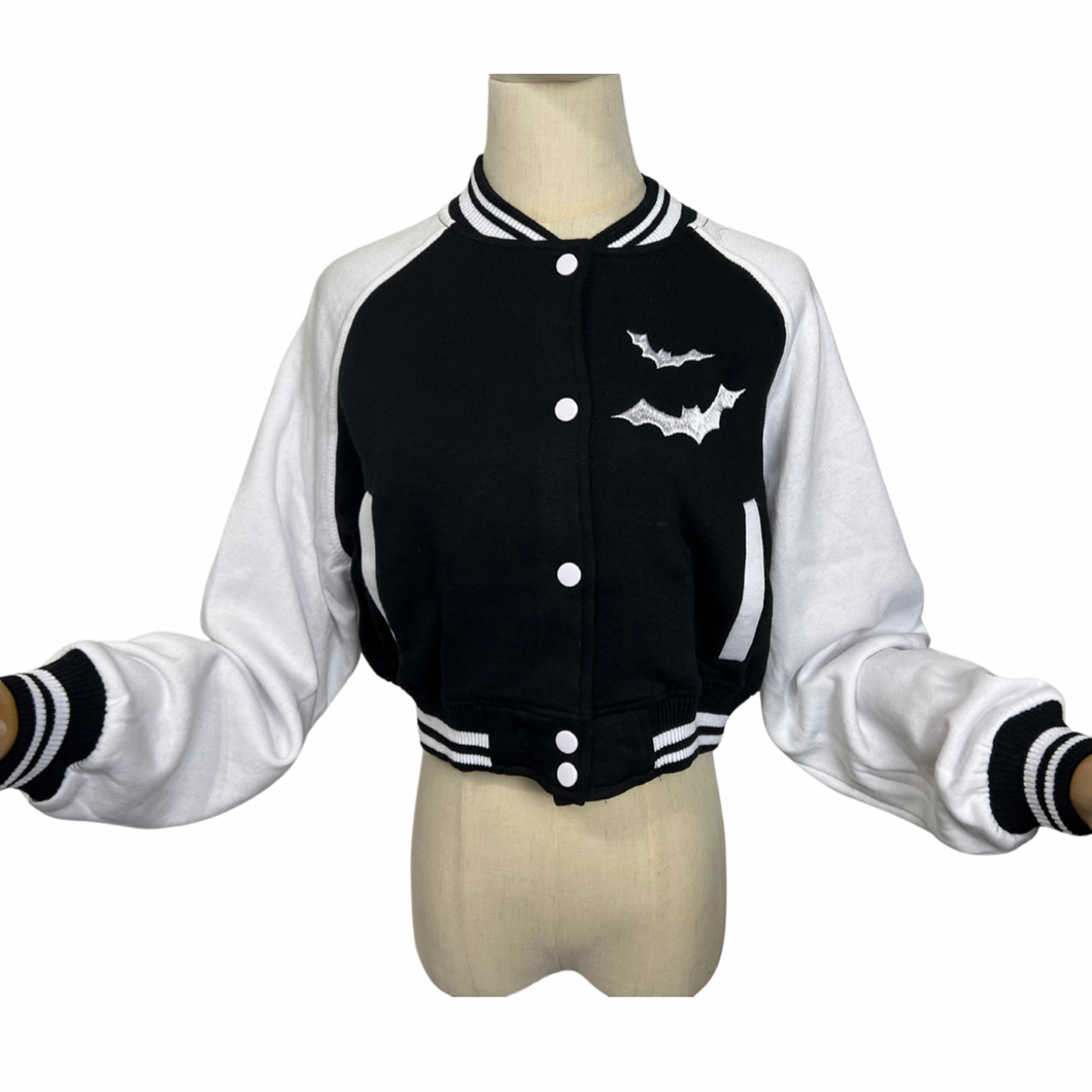 Bats Varsity-Striped Letterman Jacket
