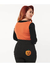 Load image into Gallery viewer, 1950s Burnt Orange &amp; Black Cat Sleeve Minou S
