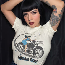 Load image into Gallery viewer, DREAM RIDE FITTED TEE IN IVORY
