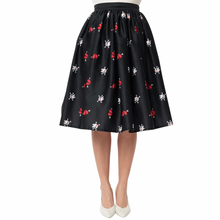 Load image into Gallery viewer, Broken Hearts &amp; Skulls Print Gellar Swing Skirt
