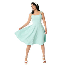 Load image into Gallery viewer, Unique Vintage 1950s Style Mint Bobbie Swing Dress

