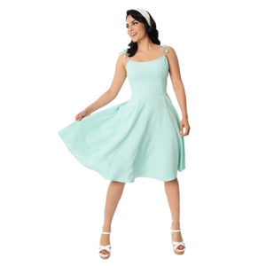 Unique Vintage 1950s Style Mint Bobbie Swing Dress