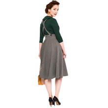 Load image into Gallery viewer, Toyin Overall Herringbone Flared Skirt
