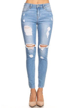 Load image into Gallery viewer, High Rise Distressed Ankle Skinny Jeans
