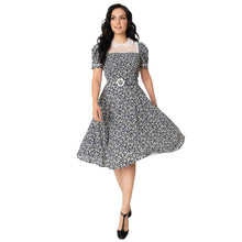 Load image into Gallery viewer, Navy Blue Dainty Floral Morton Swing Dress
