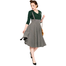 Load image into Gallery viewer, Toyin Overall Herringbone Flared Skirt
