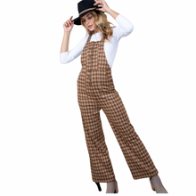 Load image into Gallery viewer, Plaid button down jump suit
