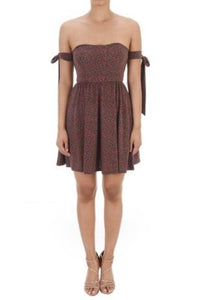 Off Shoulder Smock Skater Flare Dress