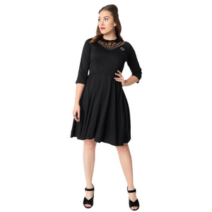 Black Spiderweb Endora Fit & Flare dress