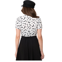 Load image into Gallery viewer, White &amp; Black Bats Power Play Blouse
