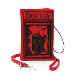 Red Dracula Book Cross Body Bag in Vinyl