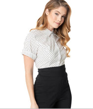 Load image into Gallery viewer, White &amp; Black Stars Mazzie Blouse

