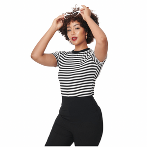 Black & White Striped Back To Basics Top
