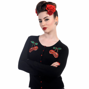 BLACK CHERRY SKULLS CARDIGAN