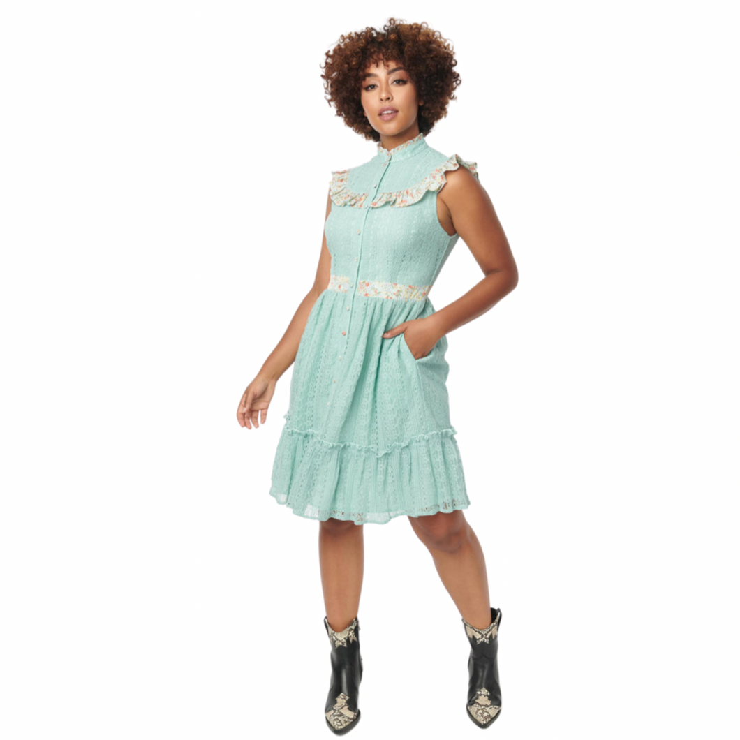 Mint Lace Sweet Delight Fit & Flare Dress
