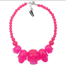 Load image into Gallery viewer, Skull Collection Necklace Pink Glitter
